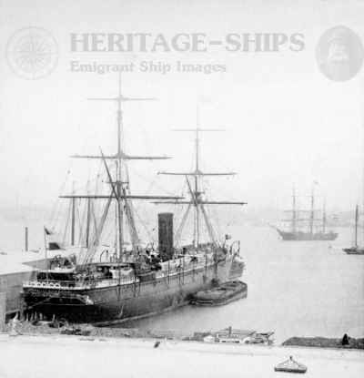 Westphalia (1 ) - Hamburg America Line steamship - at New York pre 1878