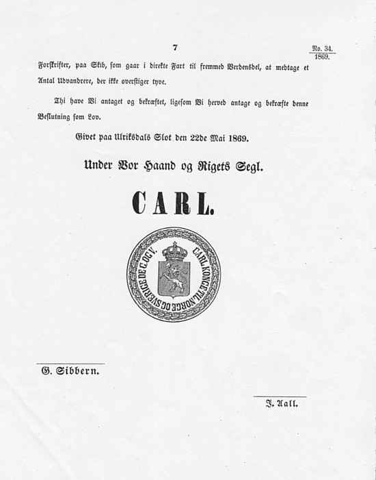 Norwegian passenger act - 1869 – Page 6