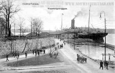 Vippetangen - Kristiania – Scandinavian America Line steamship at the Vippetangen pier…