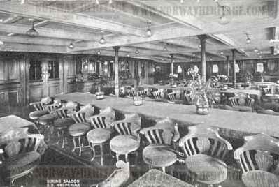 Hesperian – Allan Line steamship, dining saloon