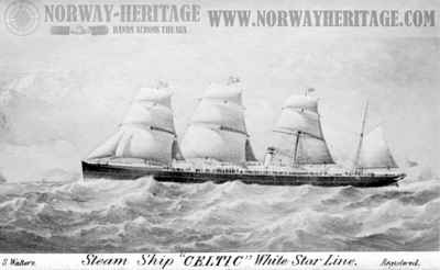 Celtic (1) – White Star Line steamship built 1872 at Belfast by Harland…