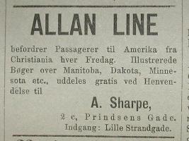 Allan Line 1884 - A. Sharpe