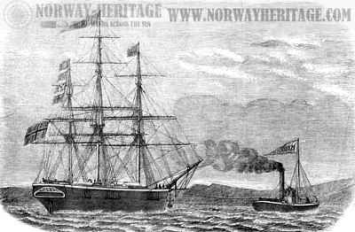 John O. Tansem's account of the voyage on the ship Olaf from Christiania to Quebec in 1867