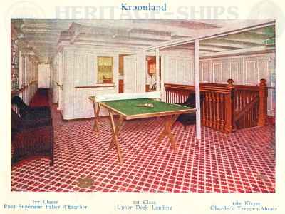 Kroonland - 1st class upper deck landing