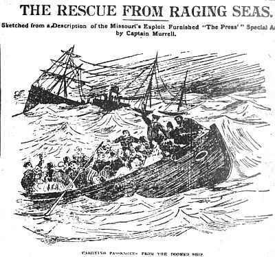 The rescue from raging seas