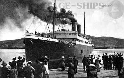 Eskimo, Wilson Line steamship departing Christiania