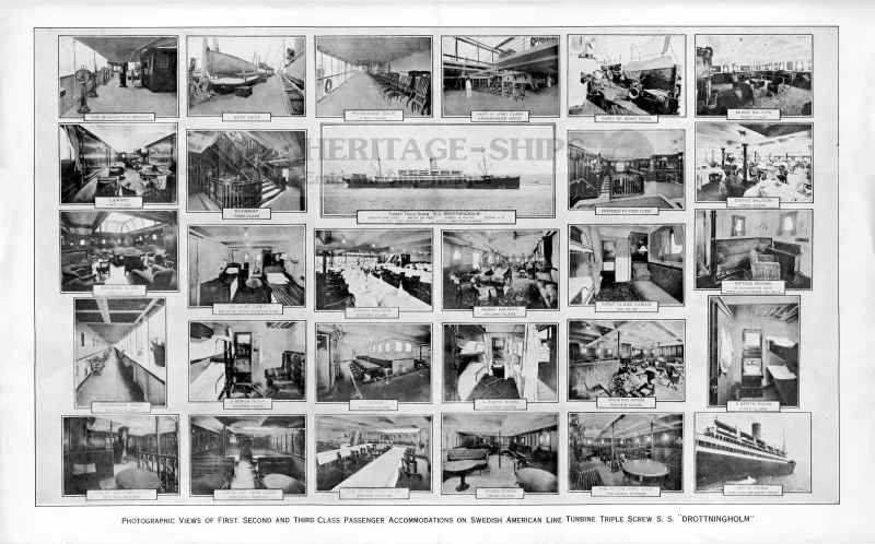 Drottningholm – Drottningholm multi view - Swedish American Line steamship (ex-Virginian, Allan Line)