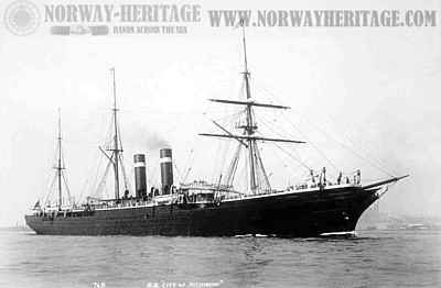 City of Richmond – Inman Line steamship built 1873 at Glasgow by Tod & McGregor