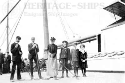 Celtic (2) - passengers playing deck shuffleboard