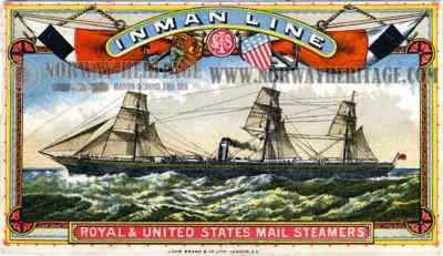Inman Line advertising card