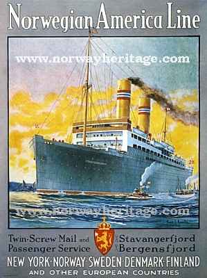 Norwegian America Line advertising poster