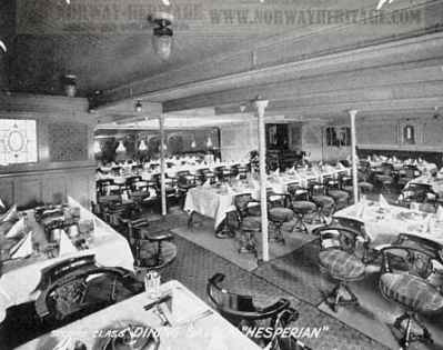 Hesperian – Allan Line steamship dining saloon