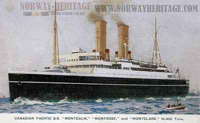 Montcalm (2), Montrose (2), Montclare, Canadian Pacific Line steamships