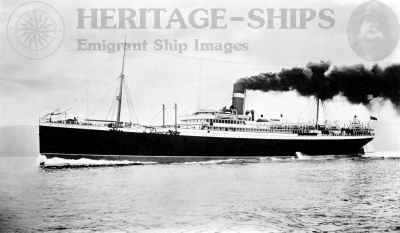 The Allan Line steamship Corsican at full steam