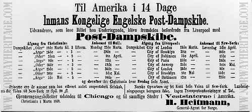 Advertisement for Inman Line sailings