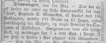 Announcement for the Iris 1861