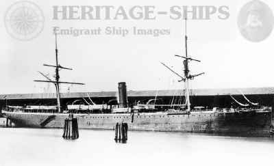 Lessing - Hamburg America Line steamship - pre 1882