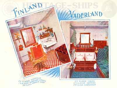 Finland & Vaderland (2) - barber shop & 2nd class stateroom
