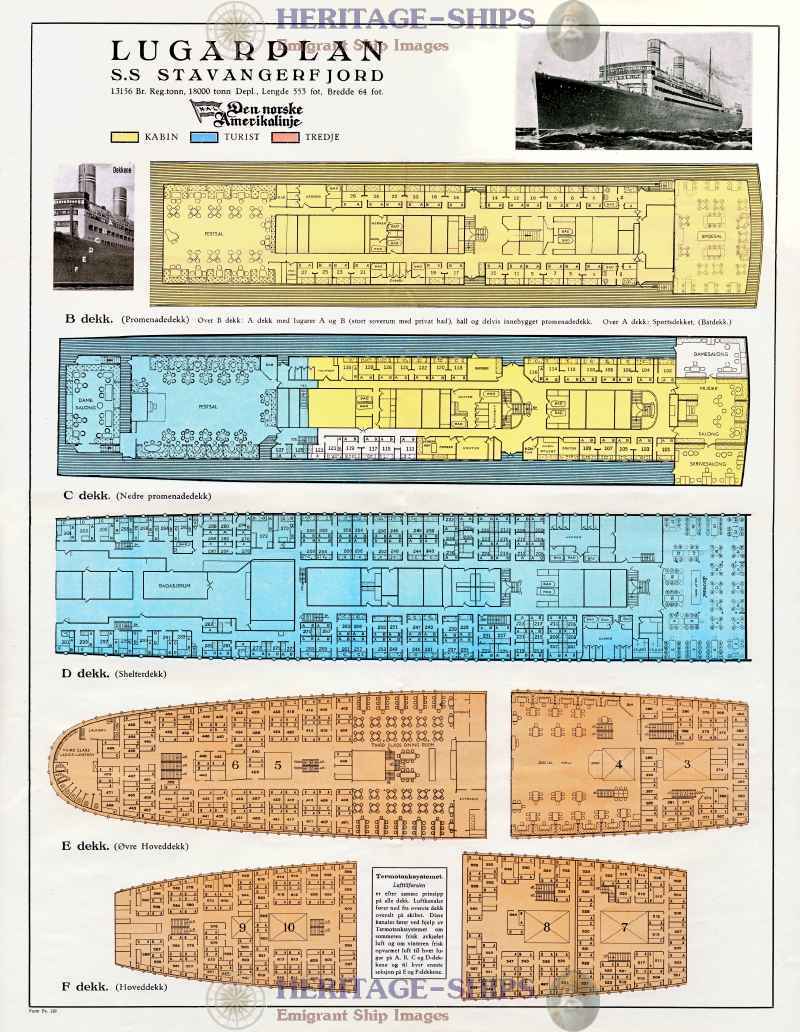 Stavangerfjord - deck plans
