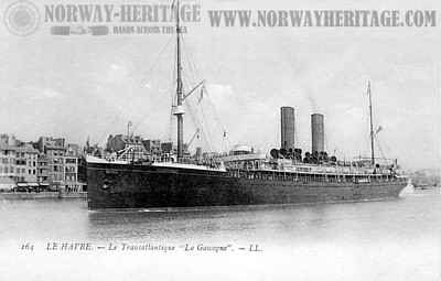 La Gascogne – French Line steamship built 1886. This ship ran with…
