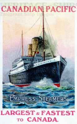 Canadian Pacific - advertising card - Empress Steamers to Canada