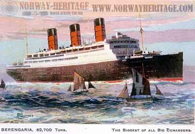 Berengaria – Cunard Line steamship built 1913 at Hamburg by AG Vulcan as…