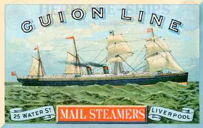 Guion Line advertising card - S.S. Alaska