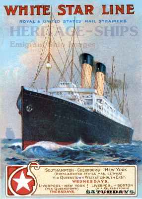 White Star Line advertising card - ca. 1910