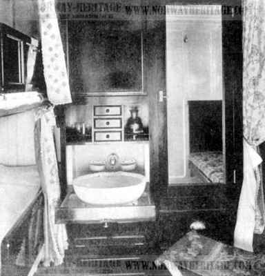 Kristianiafjord - Bergensfjord – Norwegian America Line steamship, 1st class state room on…