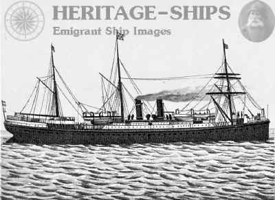 Hammonia (3) – Hamburg America Line steamship built 1882 at Glasgow by J.…