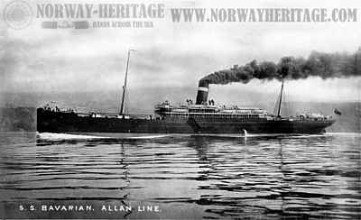 Bavarian – Allan Line steamship built 1899 at Dumbarton, Scotland by…