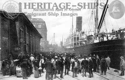 Departure of emigrant ship from Copenhagen