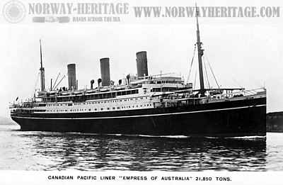 Empress of Australia – Steamship launched as Admiral von Tirpitz for HAPAG…
