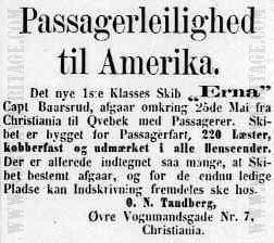 Newspaper announcement from 1867