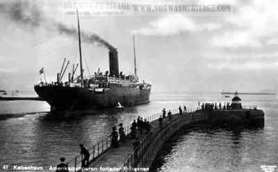 S.S. Oscar II departing Copenhagen
