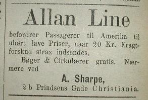 Allan Linie 1886 - A. Sharpe